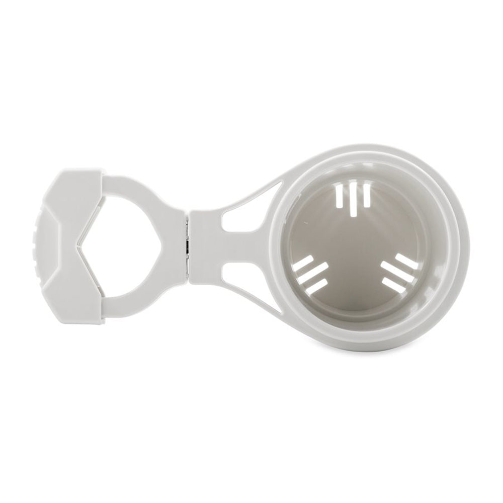 Portavasos Camco con abrazadera para riel - Grande para riel de hasta 5 cm - Blanco [53083]