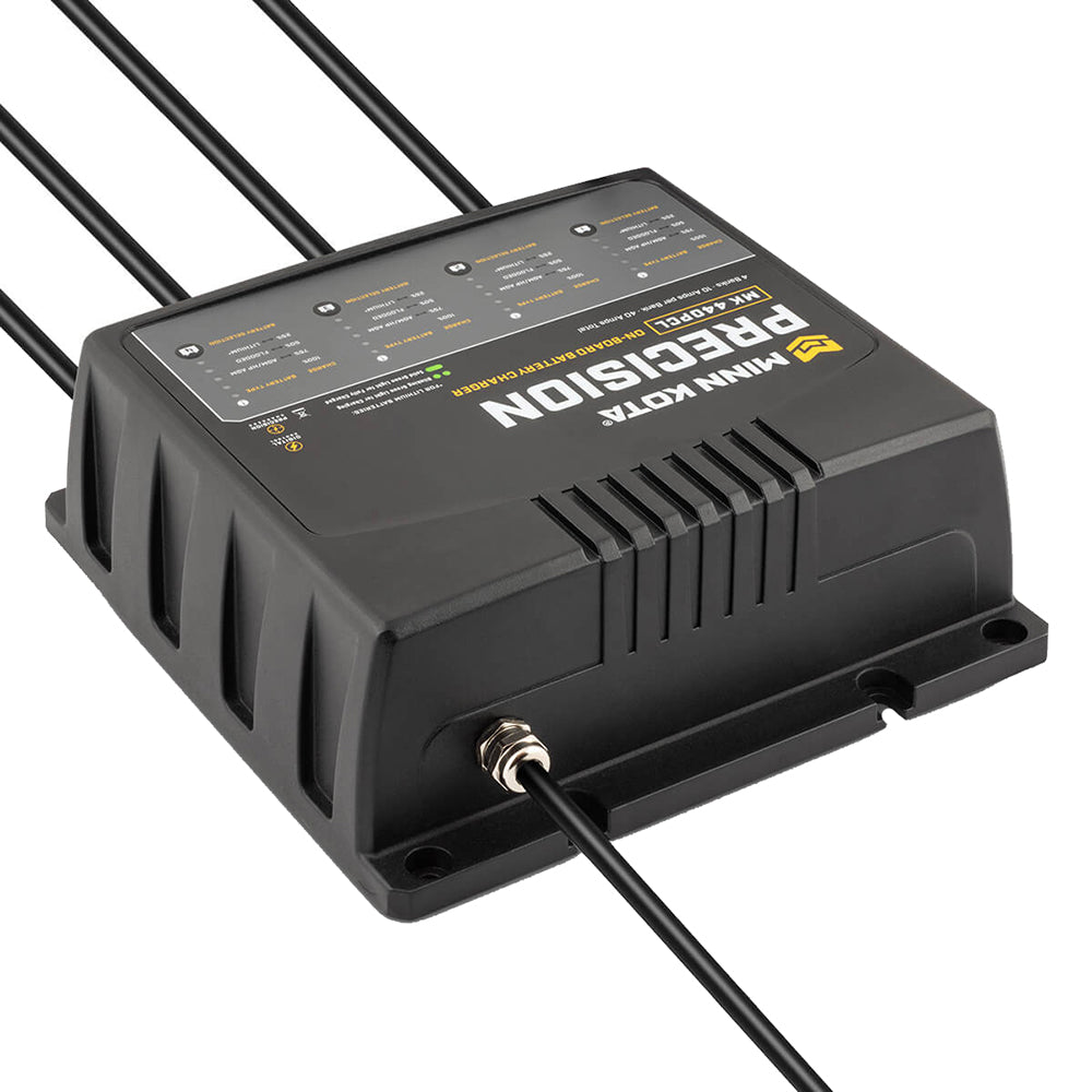 Cargador de precisión integrado Minn Kota MK-440 PCL, 4 bancos x 10 A, cargador optimizado de litio [1834401]