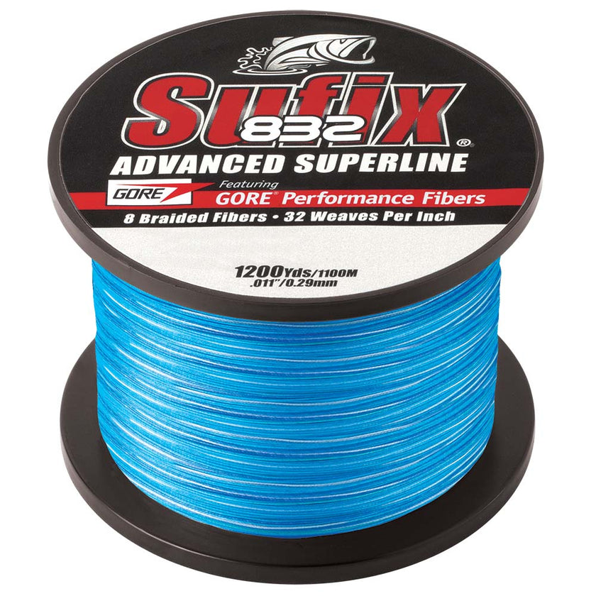 Hilo trenzado Sufix 832 Advanced Superline, 15 lb, camuflaje costero, 1200 yardas [660-315 cc]