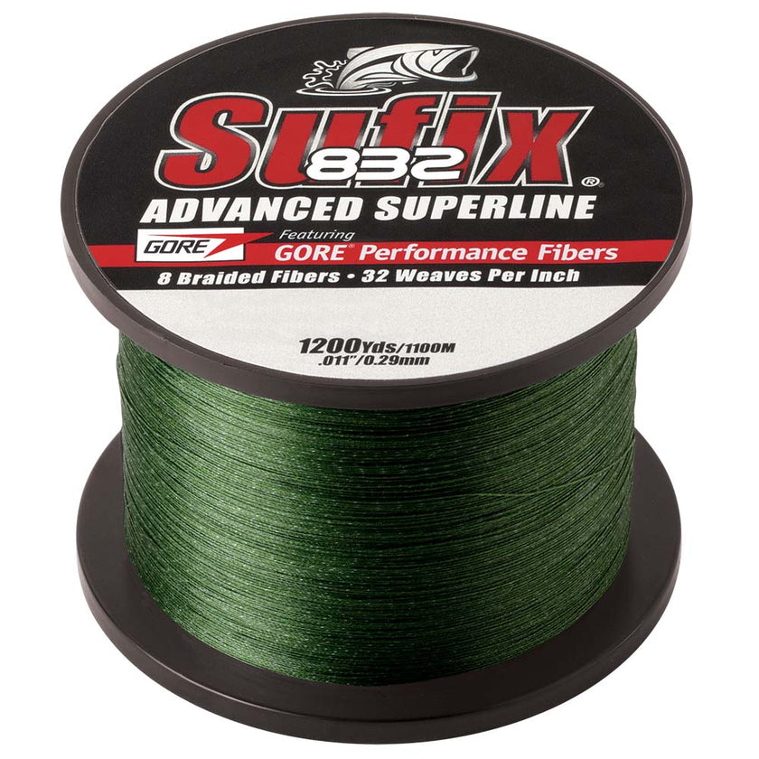Sufix 832 Advanced Superline Braid - 30 lb - Verde de baja visibilidad - 1200 yardas [660-330 g]