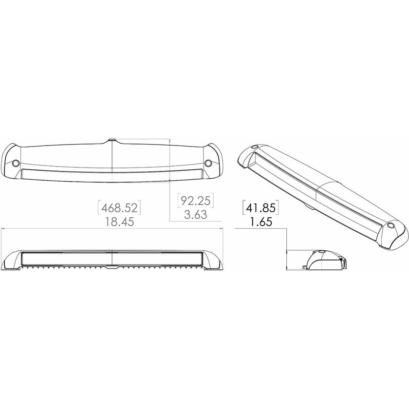 Barra de luz Lumitec Razor - Foco - Carcasa blanca con logotipo invertido, montaje empotrado [101603]