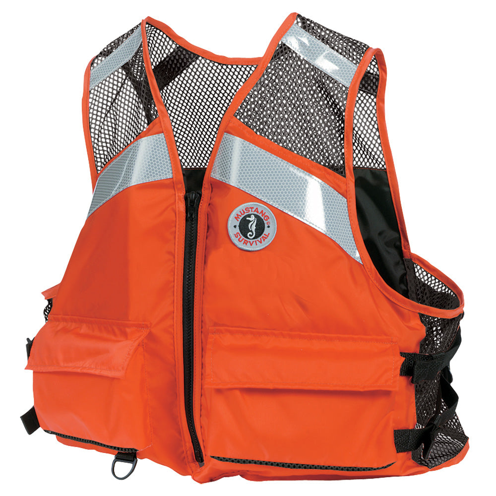 Chaleco de malla industrial Mustang - Naranja - Talla pequeña/mediana [MV1254T1-2-S/M-216]