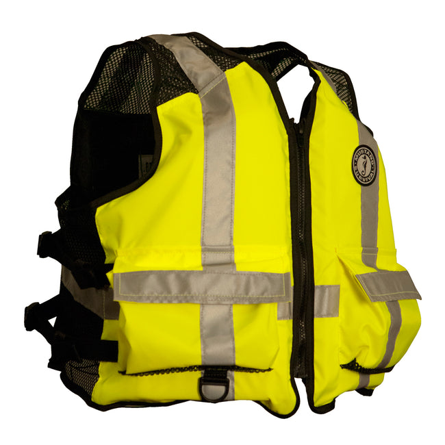 Chaleco de malla industrial de alta visibilidad Mustang - Amarillo fluorescente/Verde/Negro - Talla XL/Grande [MV1254T3-239-L/XL-216]