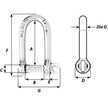Wichard Self-Locking Long D Shackle - Diameter 8mm - 5/16