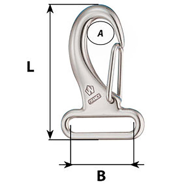 Wichard Webbing Snap Hook - 30mm - Length 60mm [2284W]
