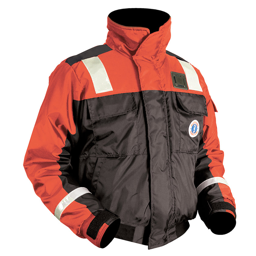 Chaqueta Mustang Classic Flotation Bomber con cinta reflectante - Naranja/Negro - XL [MJ6214T1-33-XL-206]