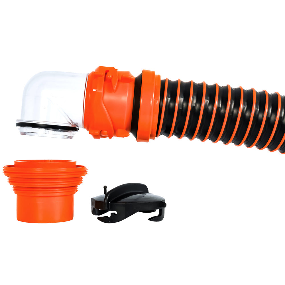Kit de manguera de alcantarillado Camco RhinoEXTREME 15 con conexión giratoria y codos 4 en 1 [39861]