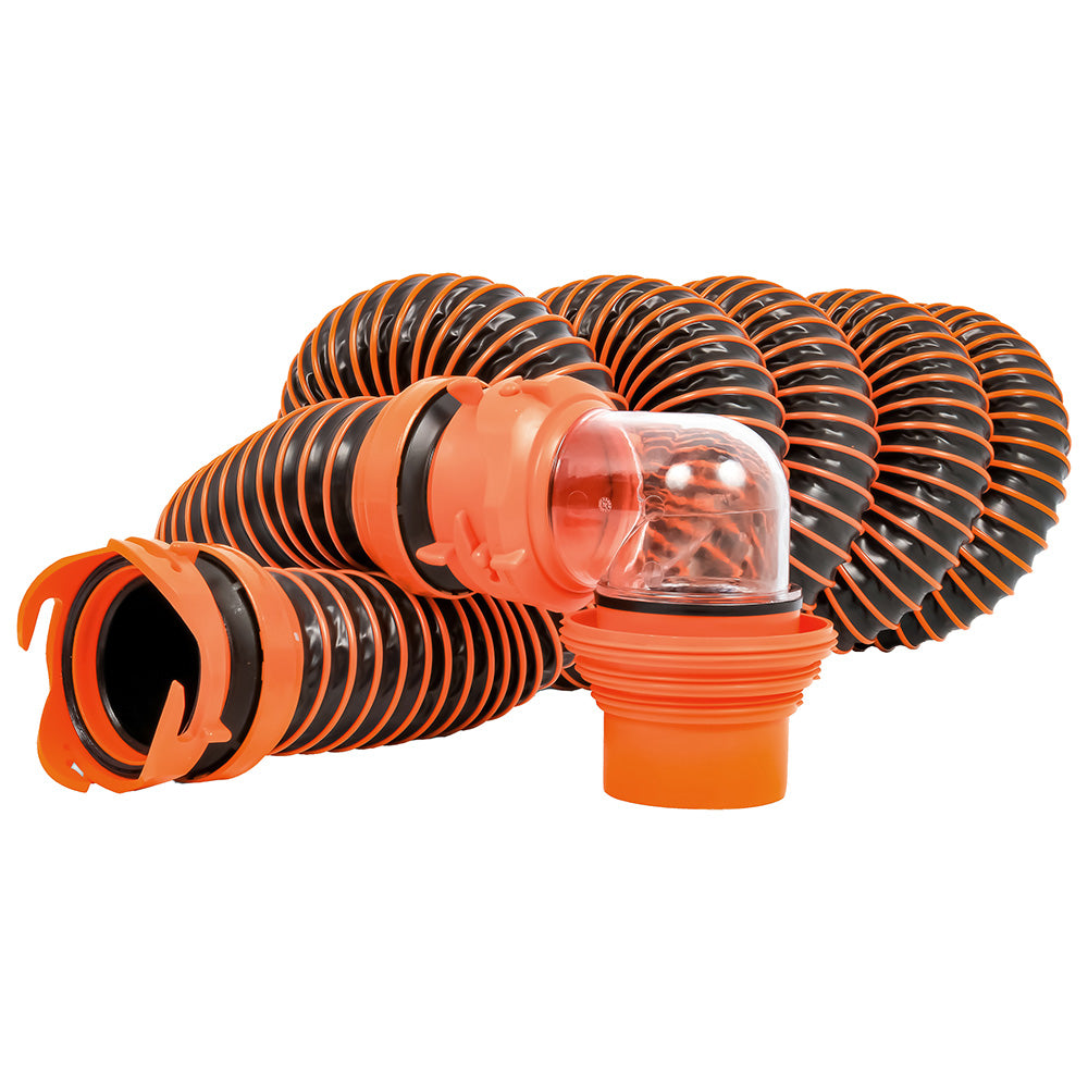 Kit de manguera de alcantarillado Camco RhinoEXTREME 15 con conexión giratoria y codos 4 en 1 [39861]