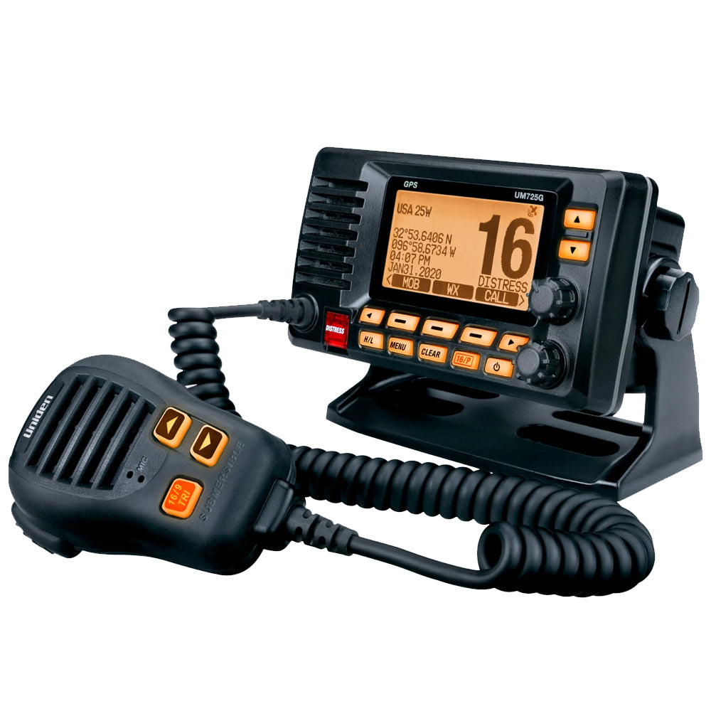 Radio VHF de montaje fijo Uniden UM725 con GPS y Bluetooth - Negro [UM725GBTBK]