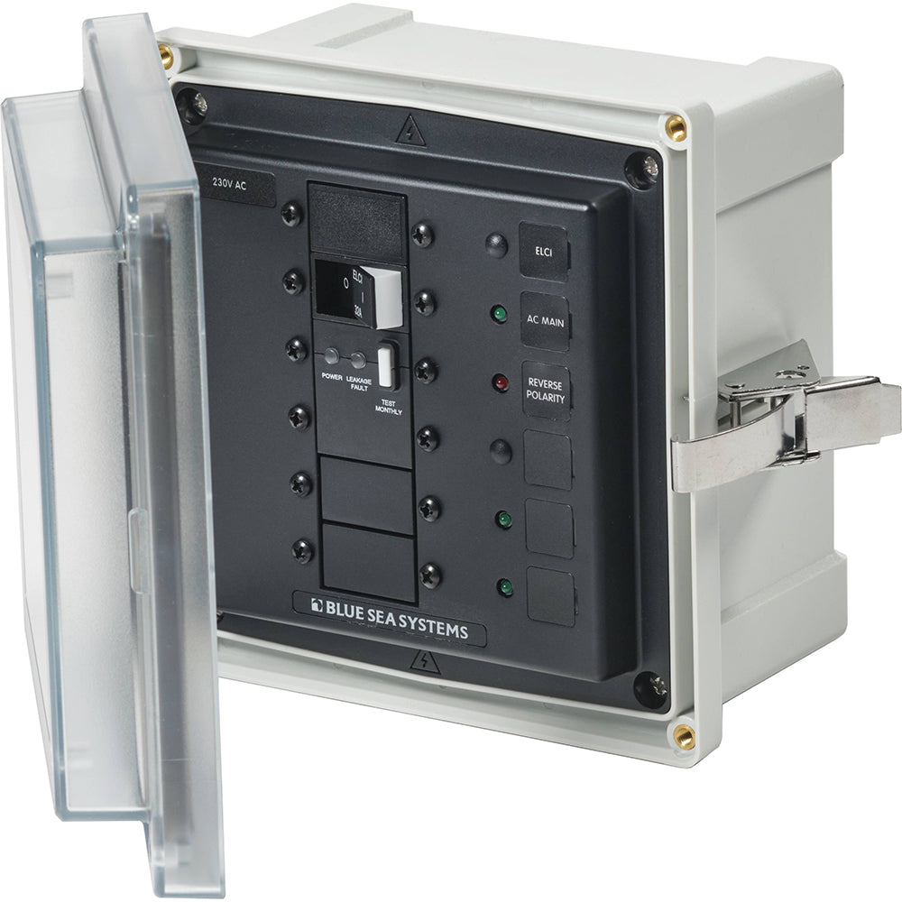 Blue Sea 3123 - Caja de panel SMS con ELCI (32 A), 3 espacios en blanco, 230 V CA [3123]