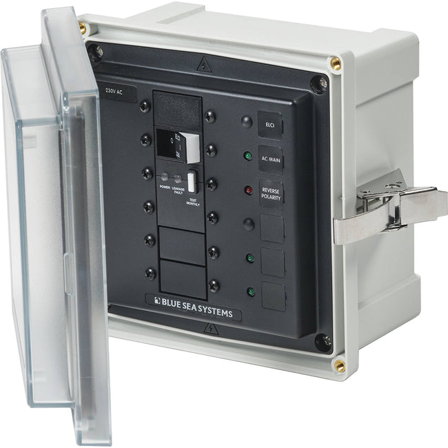 Blue Sea 3123 - Caja de panel SMS con ELCI (32 A), 3 espacios en blanco, 230 V CA [3123]