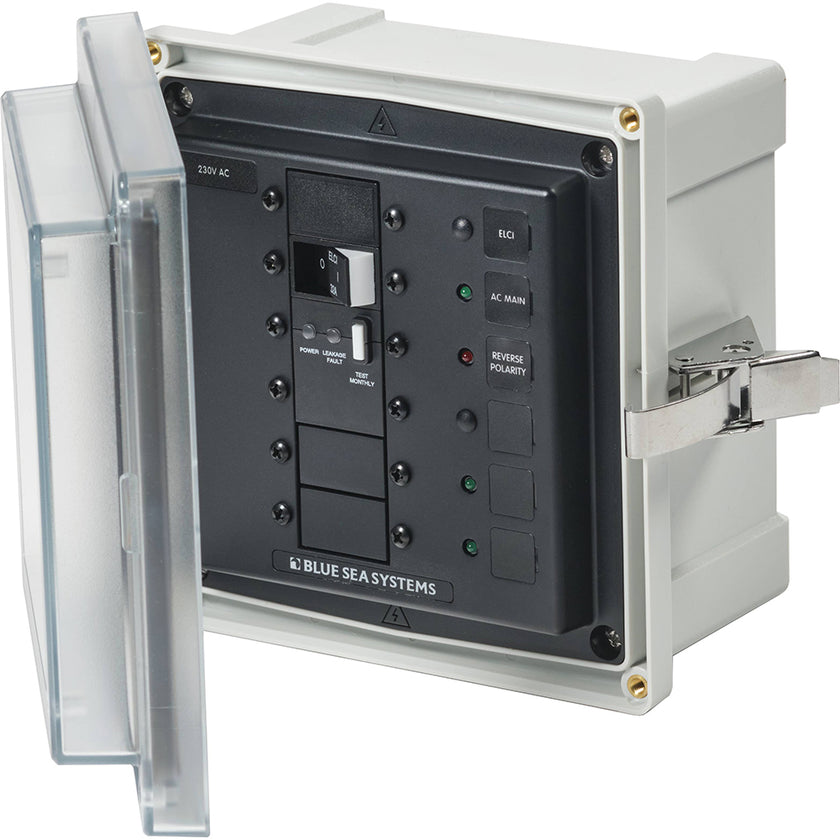 Blue Sea 3123 - Caja de panel SMS con ELCI (32 A), 3 espacios en blanco, 230 V CA [3123]