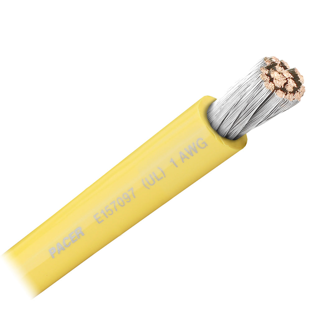 Cable de batería Pacer amarillo de 1 AWG - Se vende por pie [WUL1YL-FT]