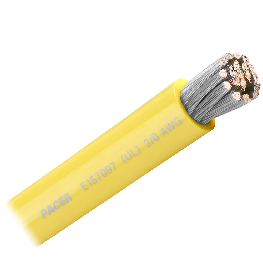 Cable de batería Pacer amarillo de calibre 2/0 AWG - Se vende por pie [WUL2/0YL-FT]