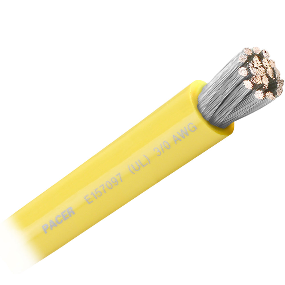 Cable de batería Pacer amarillo de calibre 3/0 AWG - Se vende por pie [WUL3/0YL-FT]