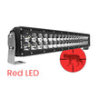 Barra de luces LED rojas de doble fila curva Black Oak de 20