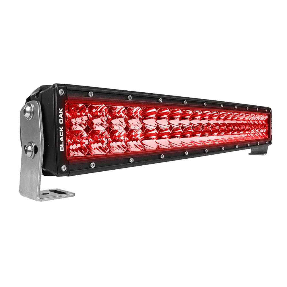 Barra de luces LED rojas de doble fila curva Black Oak de 20