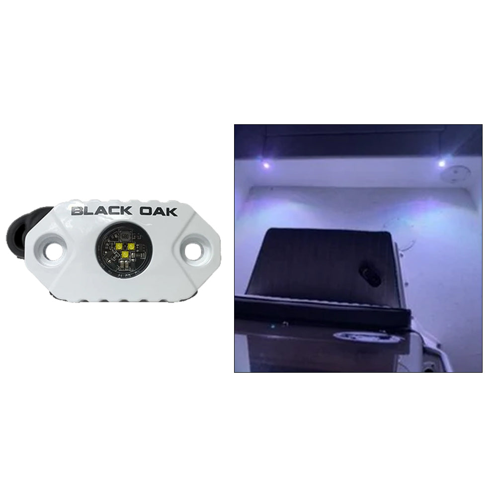 Lámpara de acento de roble negro - LED blancos - Carcasa blanca [MAL-W]