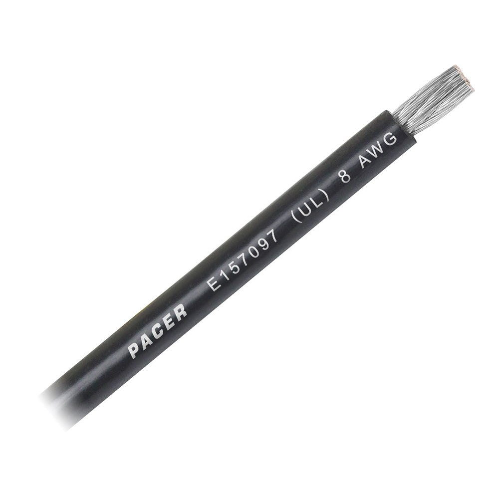 Cable de batería Pacer negro de 8 AWG - Se vende por pie [WUL8BK-FT]