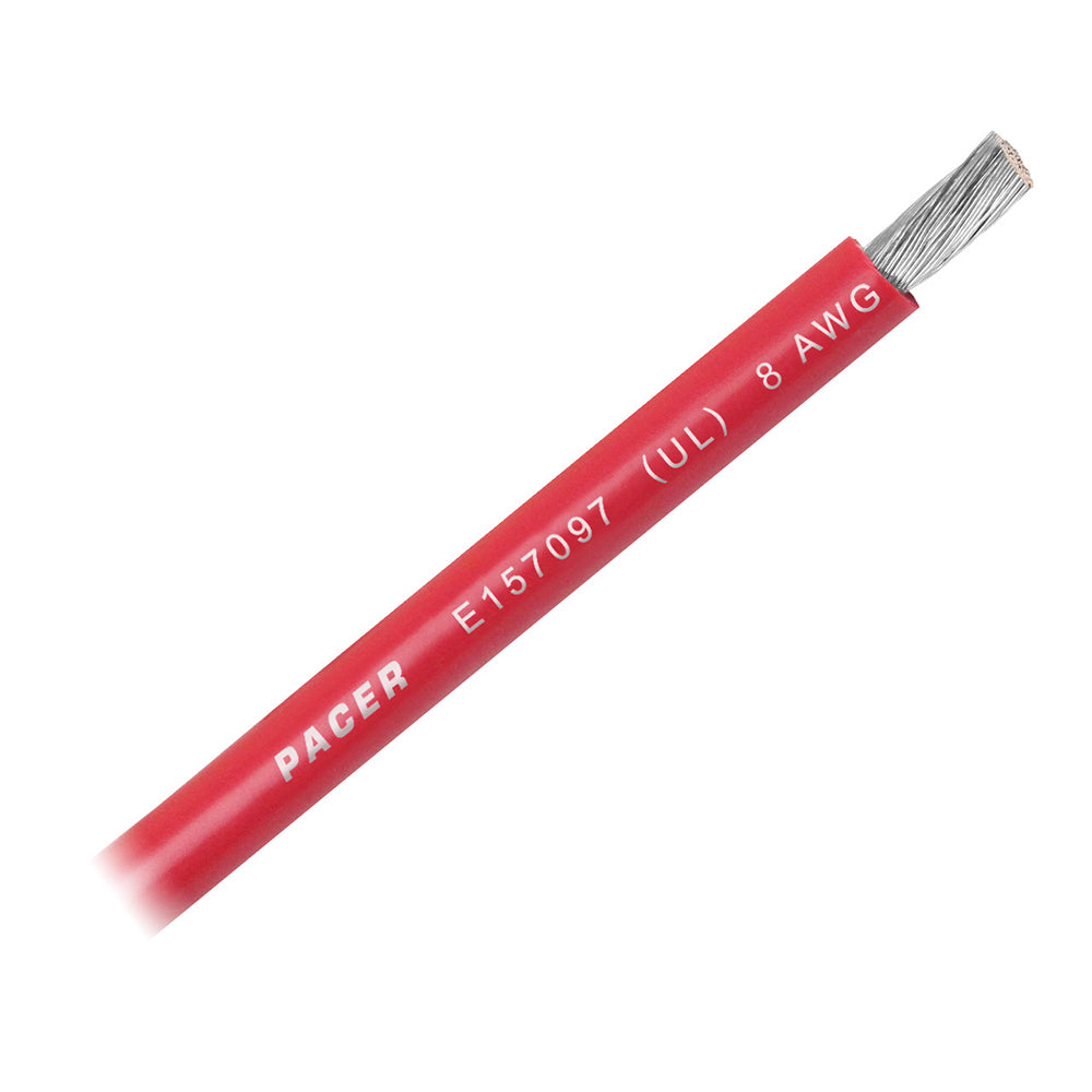 Cable de batería Pacer Red de 8 AWG - Se vende por pie [WUL8RD-FT]