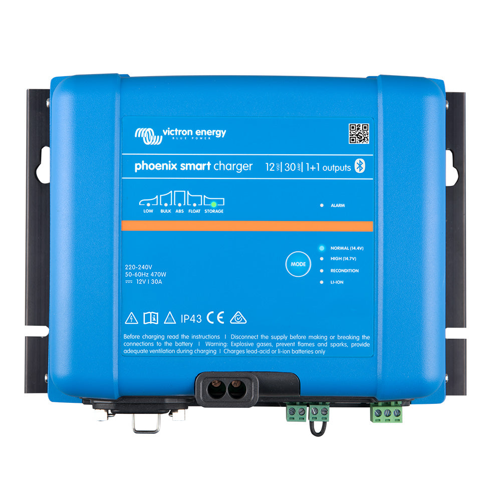 Cargador inteligente Victron Phoenix IP43 12/30 (1+1) 120-240 V CA. Requiere cable de alimentación 5-15P [PSC123051095]