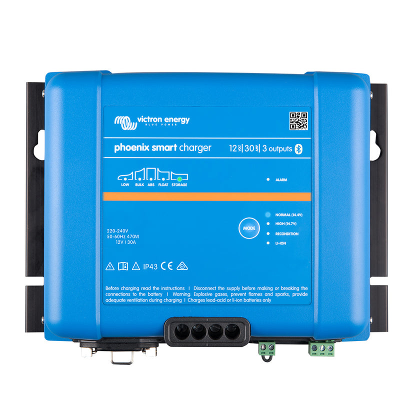 Cargador inteligente Victron Phoenix IP43 12/30 (3) 120-240 V CA. Requiere cable de alimentación 5-15P [PSC123053095]