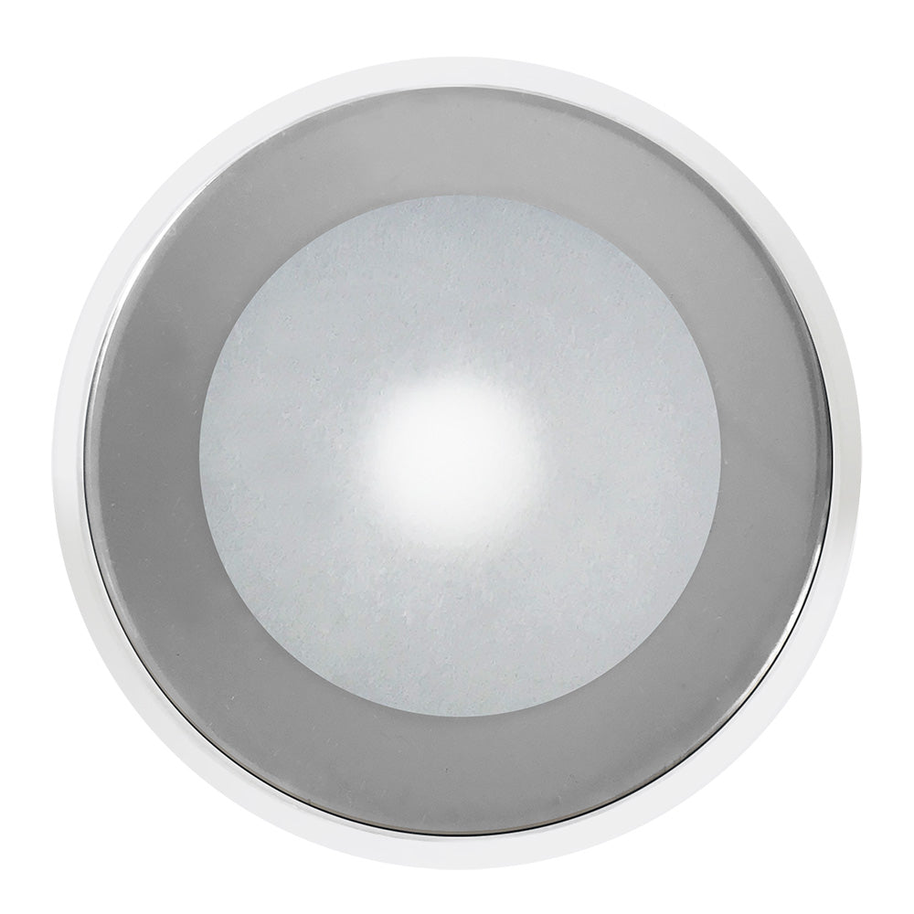 Lámpara empotrada Shadow-Caster serie DLX - Carcasa blanca - RGB - Bisel cromado [SCM-DLX-CC-CHR-WH]