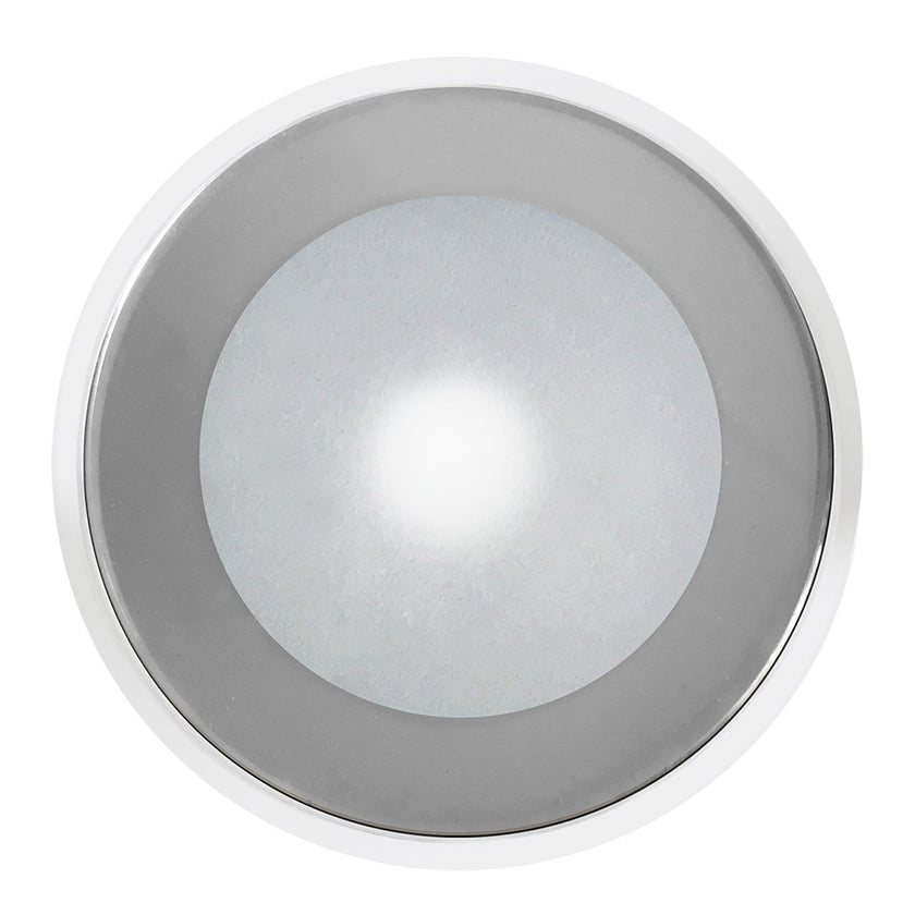 Lámpara empotrada Shadow-Caster serie DLX - Carcasa blanca - RGB - Bisel cromado [SCM-DLX-CC-CHR-WH]