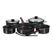 Batería de cocina Magma Nestable de 10 piezas para inducción, antiadherente, con acabado esmaltado - Negro azabache [A10-366-JB-2-IN]