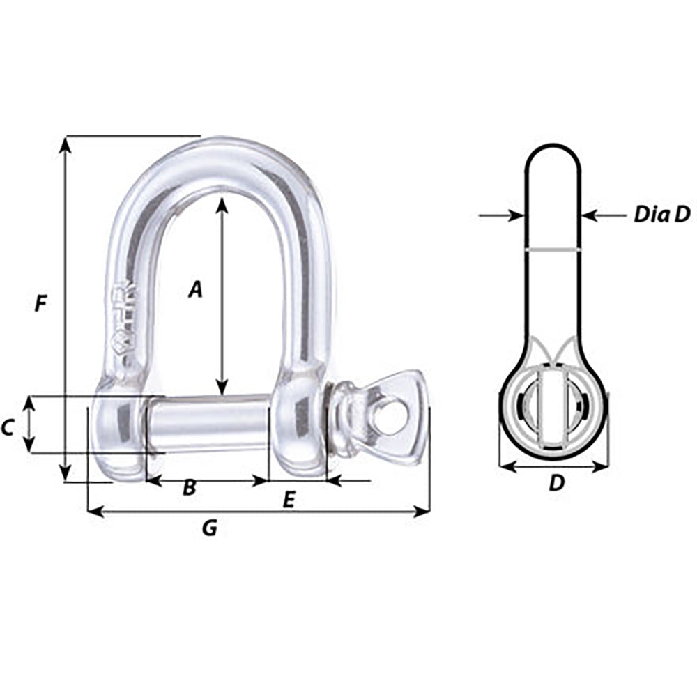 Wichard HR D Shackle - 14mm Diameter [11207W]