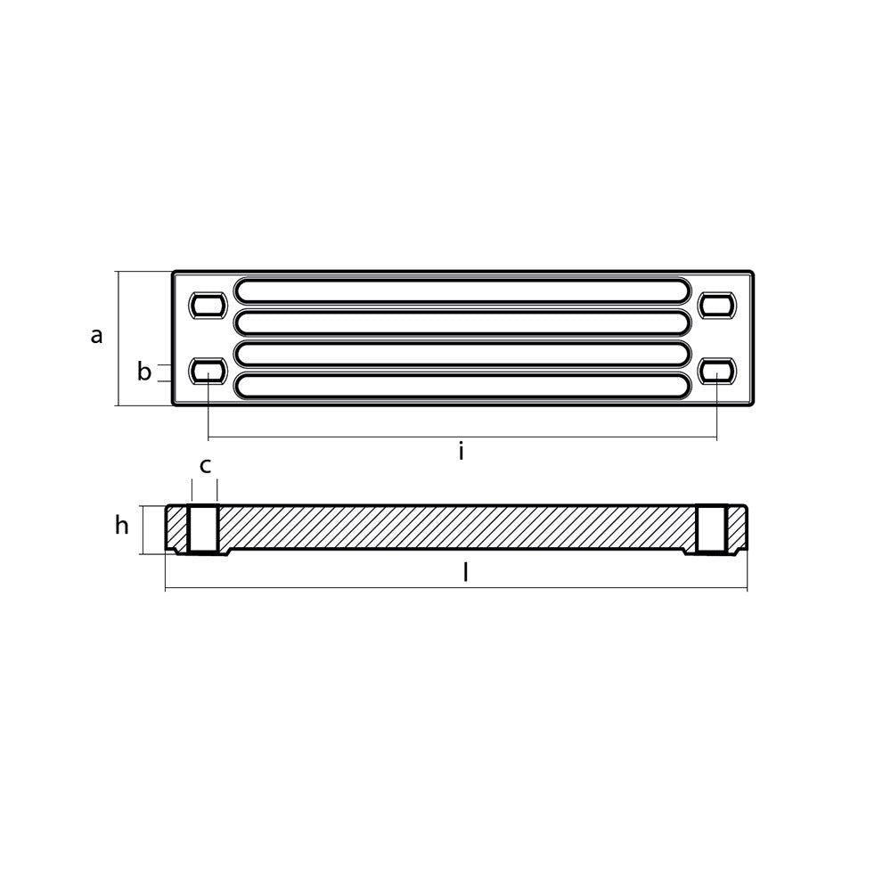 Ánodo de barra de aluminio Tecnoseal Yamaha para soporte de motor [01112-1AL]