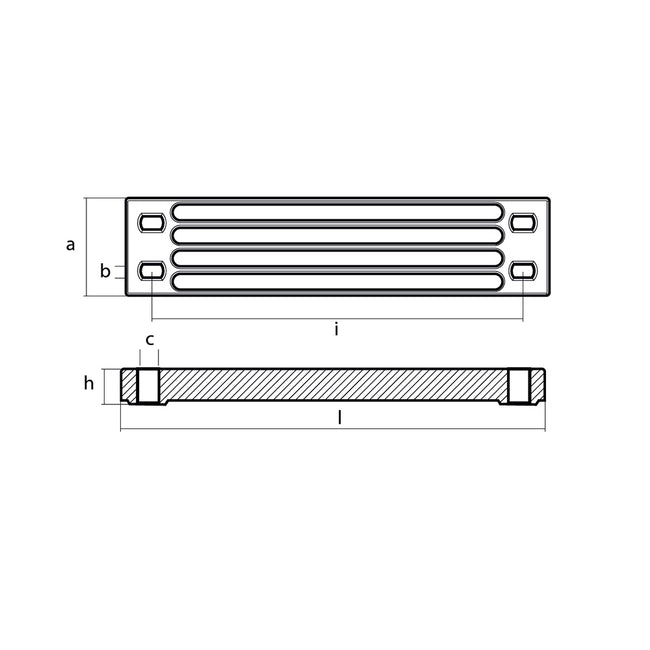 Ánodo de barra de aluminio Tecnoseal Yamaha para soporte de motor [01112-1AL]