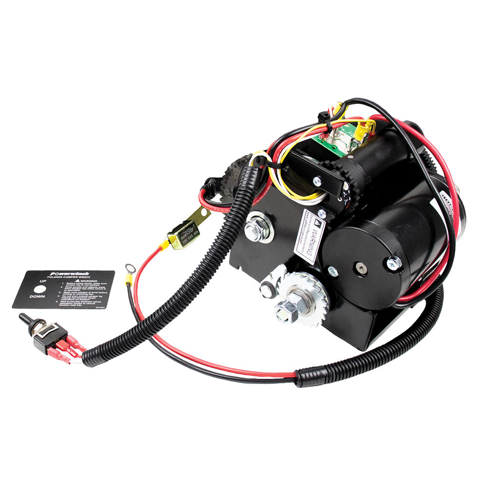 Cabrestante plegable Powerwinch para caravanas con capacidad de elevación de 1200 lb [P92001]