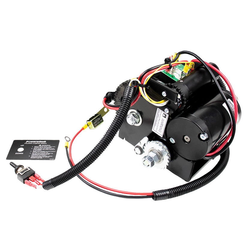 Cabrestante plegable Powerwinch para caravanas con capacidad de elevación de 1200 lb [P92001]