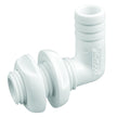 Conector pasacascos de plástico blanco Attwood de 90 grados - Diámetro interior de 3/4