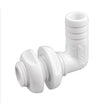 Conector pasacascos de plástico blanco Attwood de 90 grados - Diámetro interior de 1-1/8