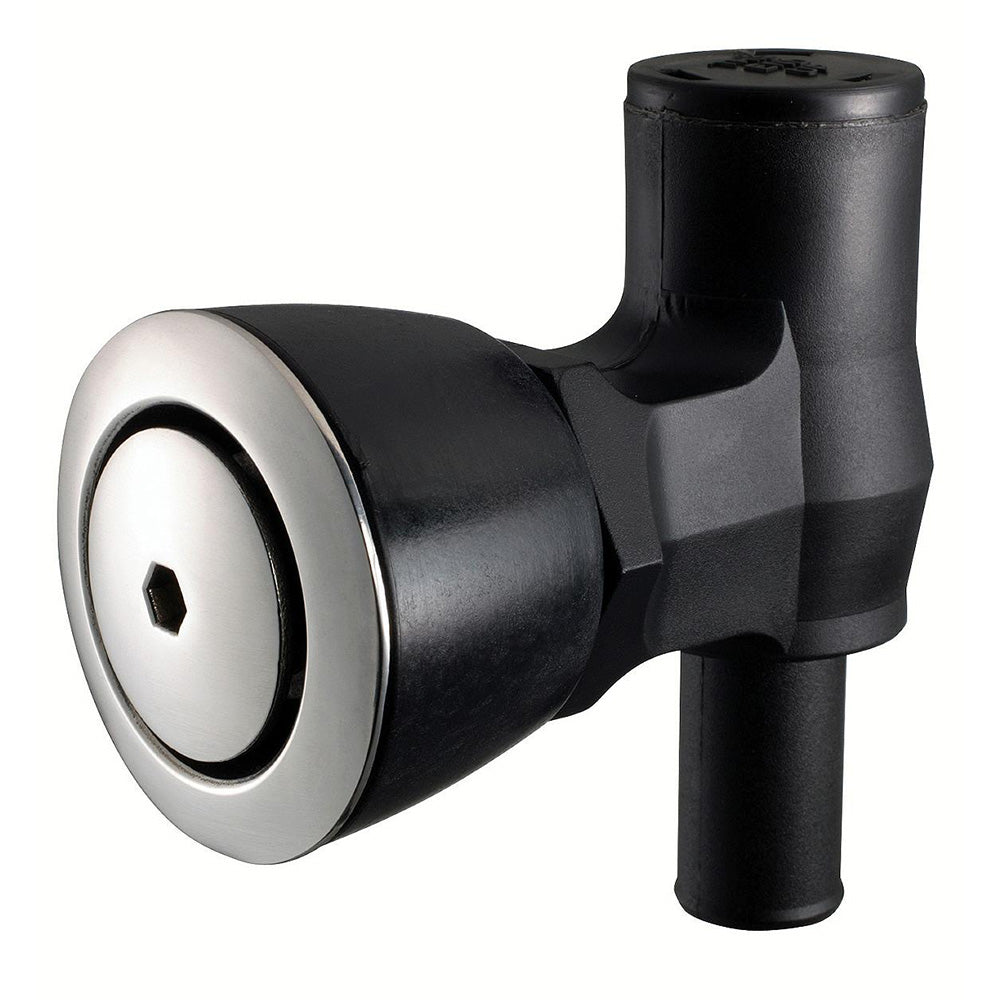 Sifón Attwood 90 P para tanque de combustible - Montaje empotrado - Negro con cabezal de ventilación de acero inoxidable [1674-6]