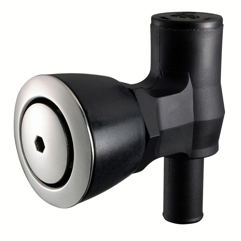 Sifón Attwood 90 P para tanque de combustible - Montaje empotrado - Negro con cabezal de ventilación de acero inoxidable [1674-6]