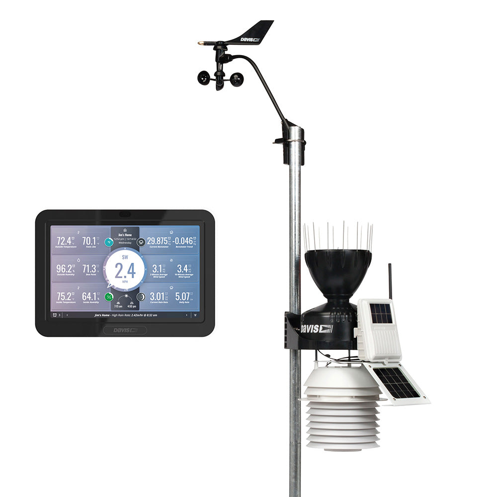 Estación meteorológica inalámbrica Davis Vantage Pro2 con consola WeatherLink y protección contra la radiación por aspiración de ventilador las 24 horas [6253]
