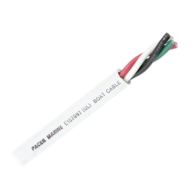 Pacer Round 4 Conductor Cable - 100 - 14/4 AWG - Black, Green, Red  White  [WR14/4-100]