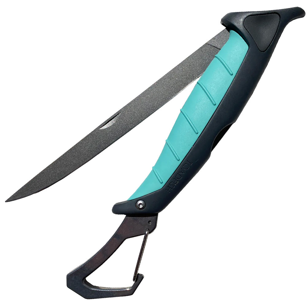 Cuchillo plegable para filetear Toadfish Stowaway con mosquetón incorporado - 18 cm [1029]