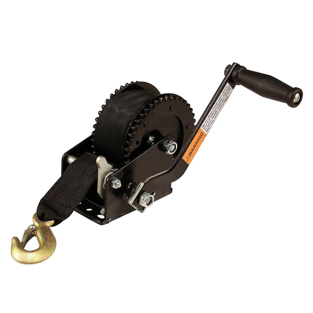 Cabrestante Attwood de doble accionamiento de 2000 lb - Correa de nailon de 2