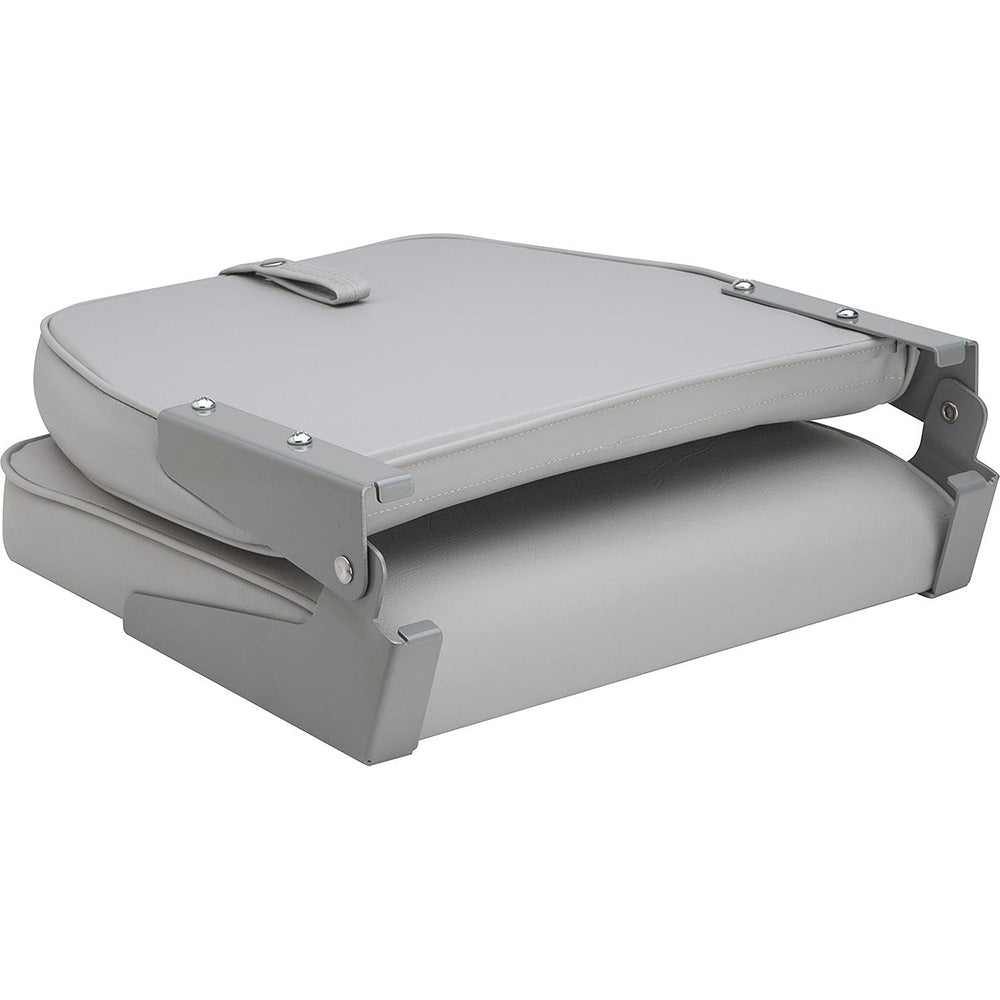 Asiento abatible acolchado Attwood Swivl-Eze con respaldo bajo - Gris [98395GY]
