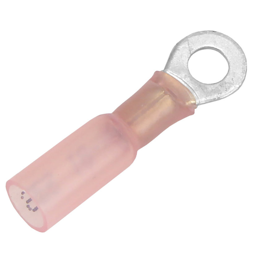 Terminal de anillo termorretráctil Pacer de 22-18 AWG - Tamaño de perno n.° 8 - Paquete de 100 [TE18-8R-100]