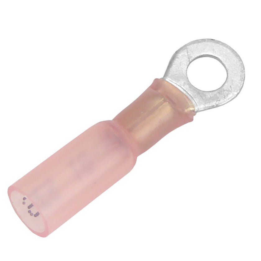 Terminal de anillo termorretráctil Pacer de 22-18 AWG - Tamaño de perno n.° 10 - Paquete de 100 [TE18-10R-100]