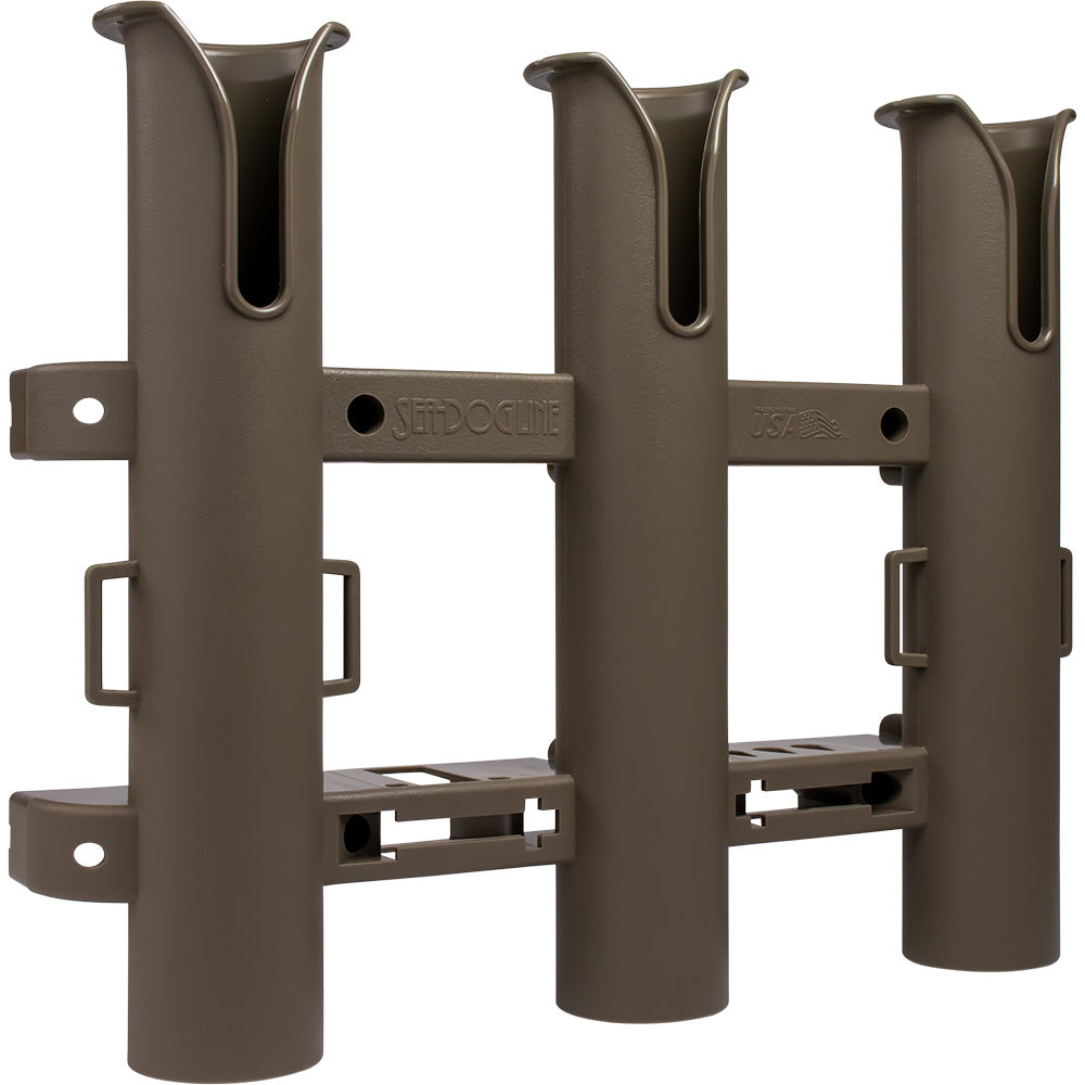 Portacañas de tres postes Sea-Dog Triple Threat - Tierra oscura plana [325034-1]