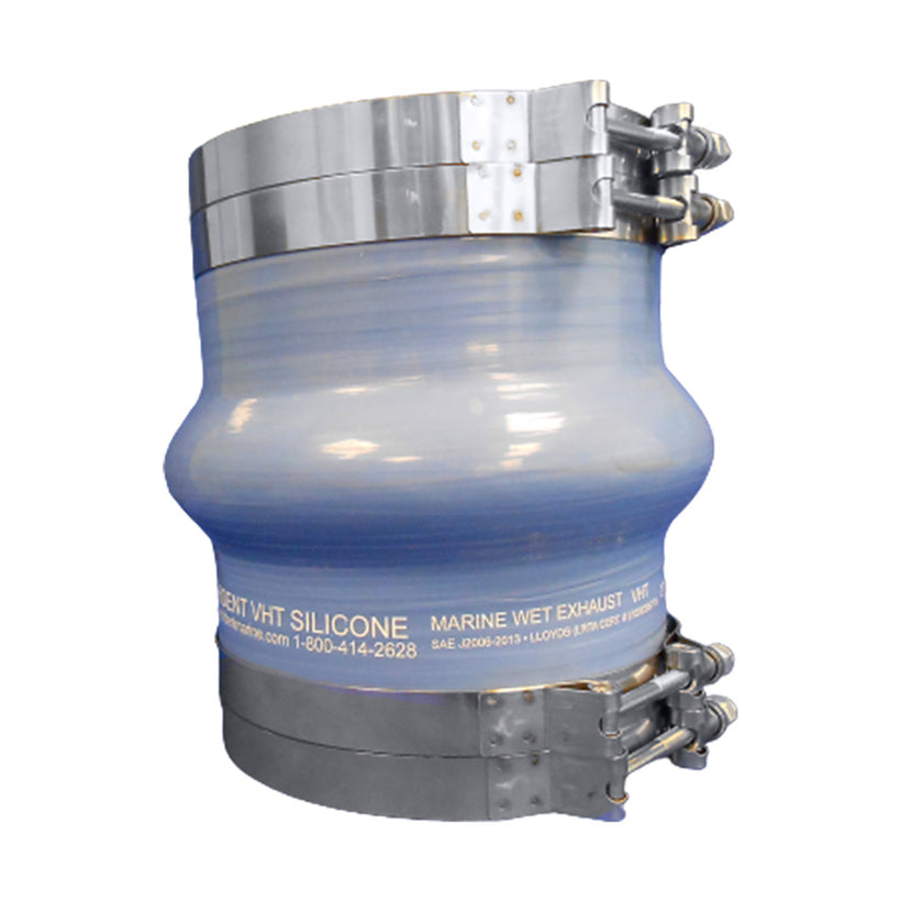Abrazadera de escape húmedo de silicona azul marino Trident con 4 abrazaderas de perno en T - 6